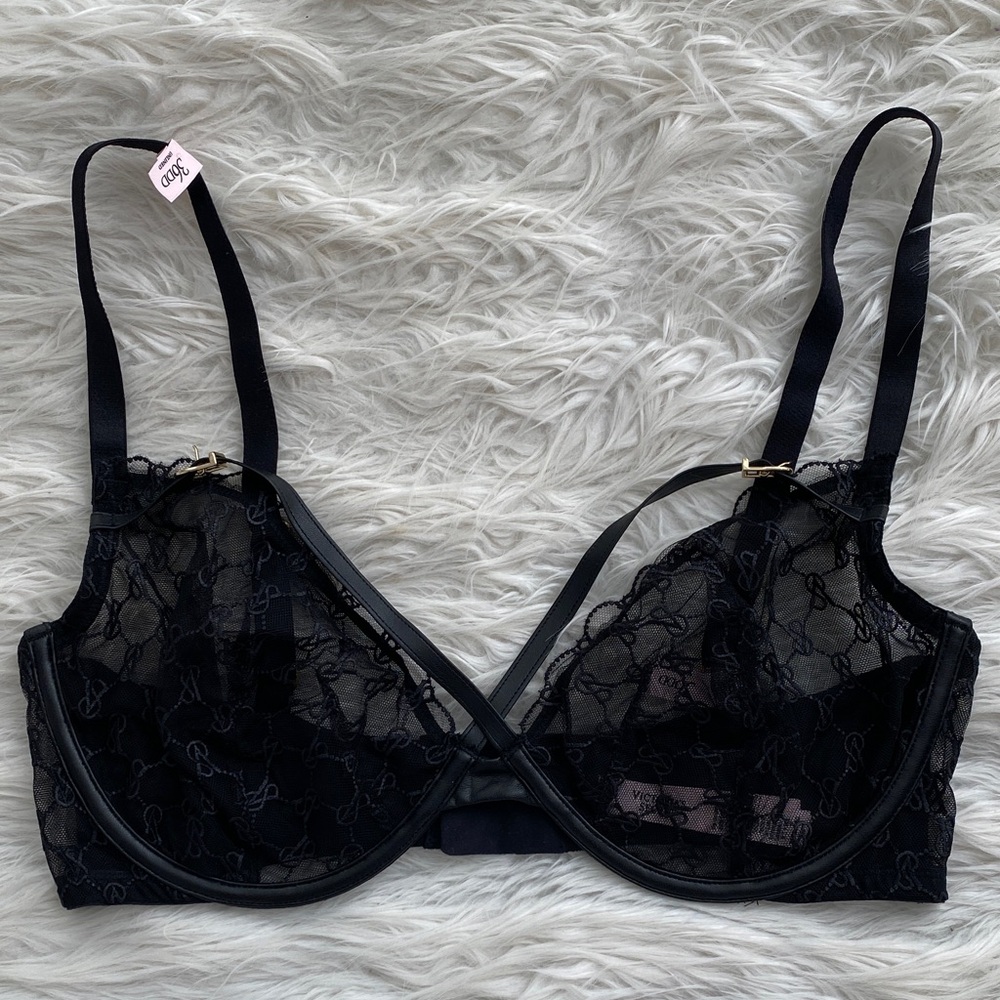 Victoria's Secret | Very Sexy Logo Embroidery Unlined Low Cut Demi Bra - Picture 2 of 10